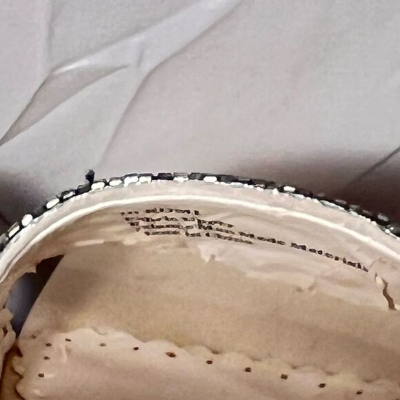 Franco Sarto heels size 10 slip on rhinestones ivory color - Picture 7 of 11